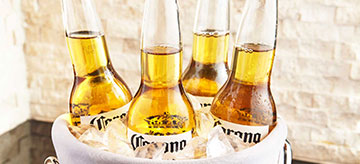 Bucket of bottled Corona beer
