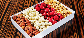 Trail mix snack box with nuts and chocolate